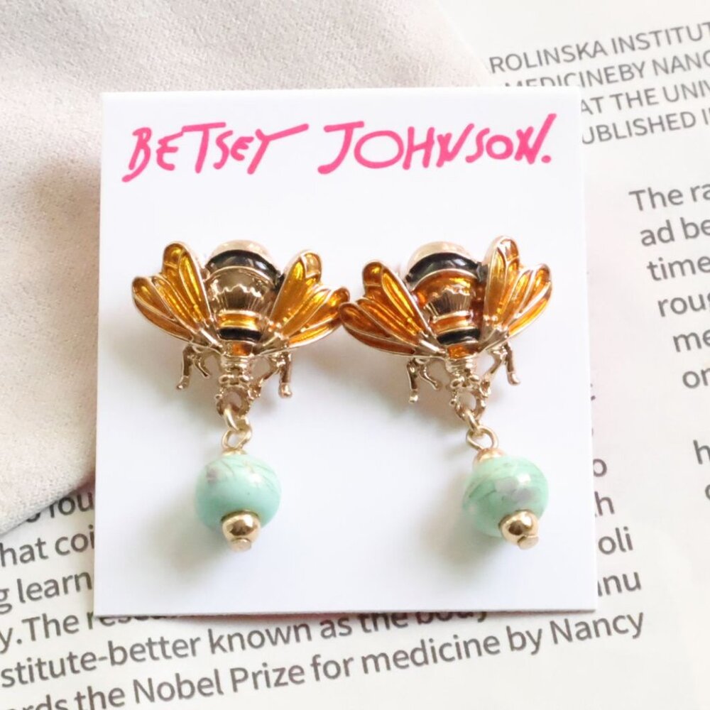 Betsey Johnson Bee Earrings Whimsical Fashion Jewelry Women Trendy Gift